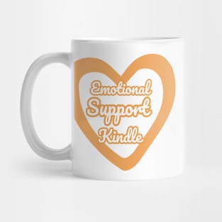 Emotional Support Kindle Yellow - Text On Hollow Heart Mug